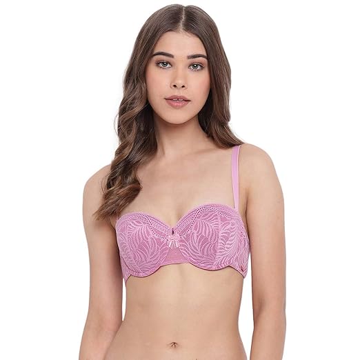 Enamor Multiway Styling Women's Everyday Fashion Lace Bra – Detachable Straps, Padded, Wired, Medium Coverage F044